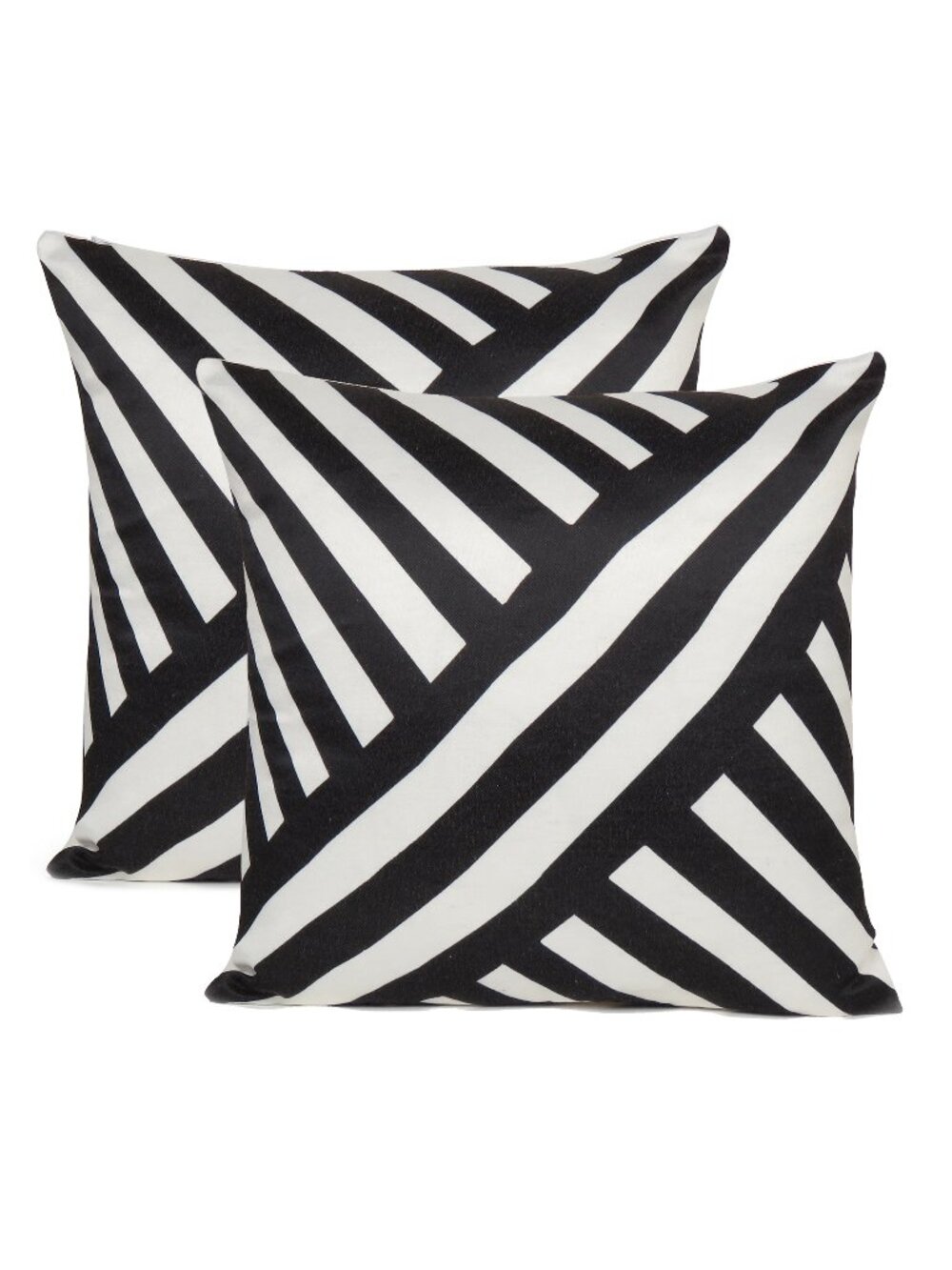 Oussum Decorative Stripes Vector Pattern Cotton Washable Cushion Cover Set of 2